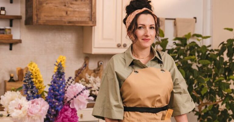 Rustic Kitchen - Woman Wearing an Apron in the Kitchen