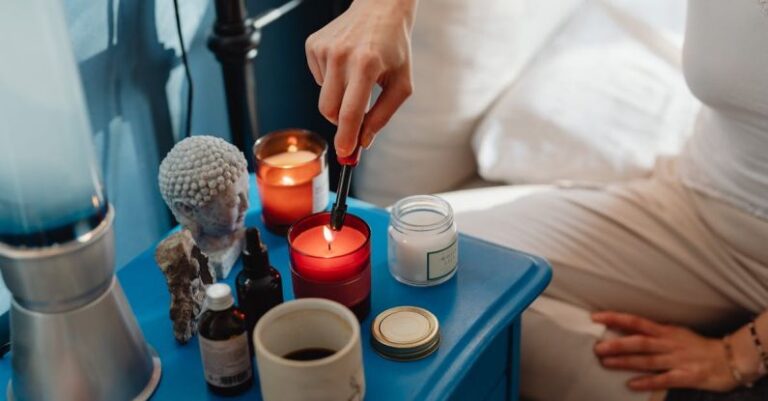 Under-Cabinet Lighting - A Woman Lighting a Candle